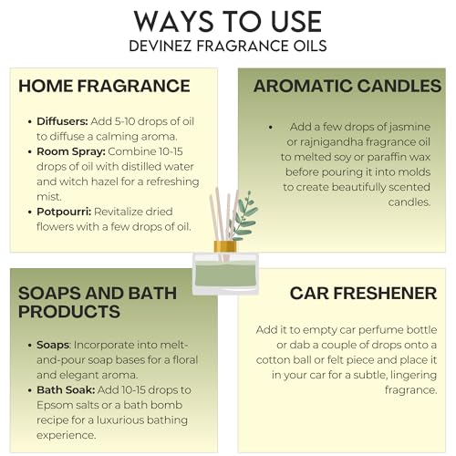 Image of Devinez Jasmine & Rajnigandha Fragrance Oil Combo (30ml Each) | Aromatherapy, Diffuser, Home Fragrance