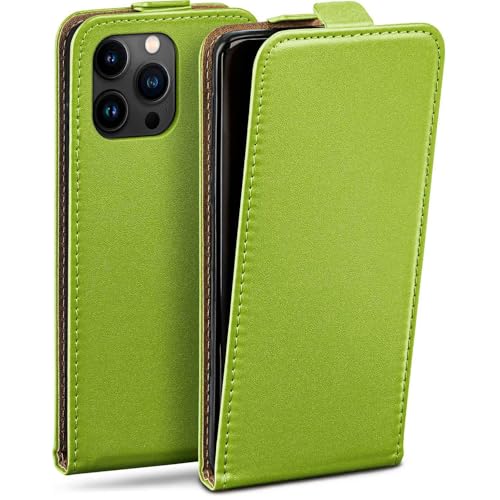 Étui en cuir synthétique iPhone 15 Pro Max moex vert avec rabat finition premium