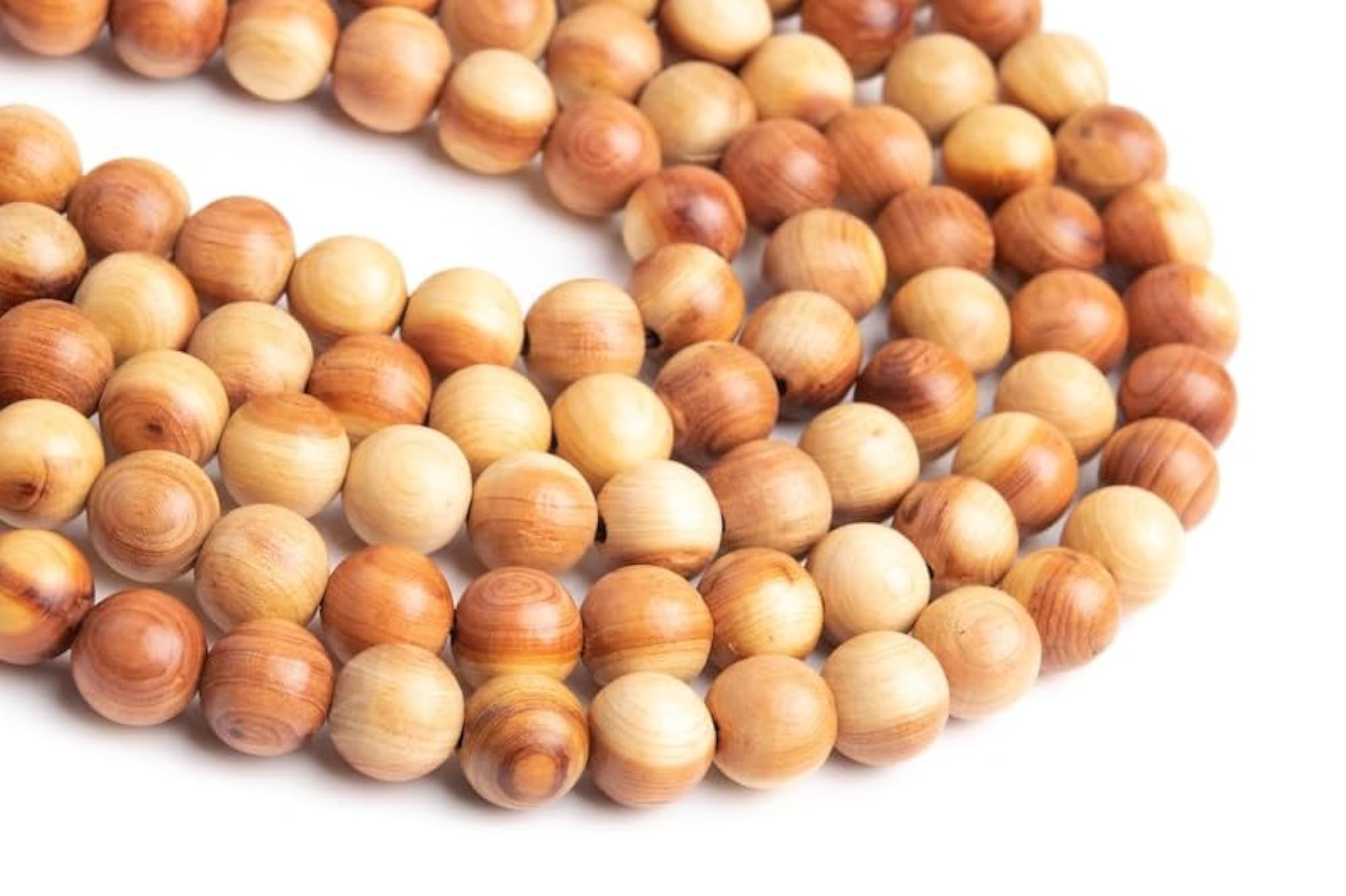 Natural Cedar Wood Beaded Prayer Mala Necklace