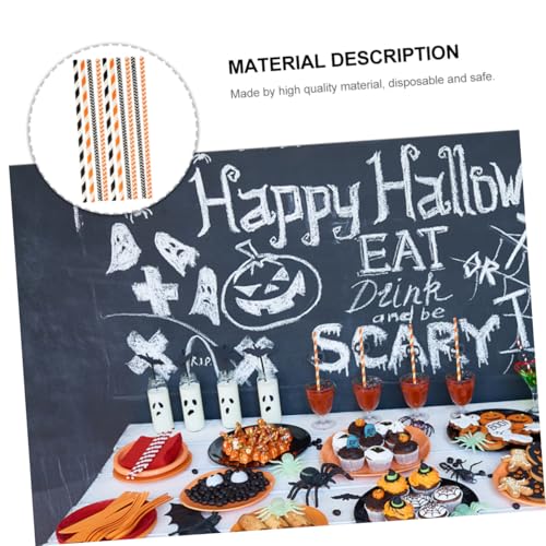 100 pitillos de papel kraft con diseño de Halloween miniatura 4