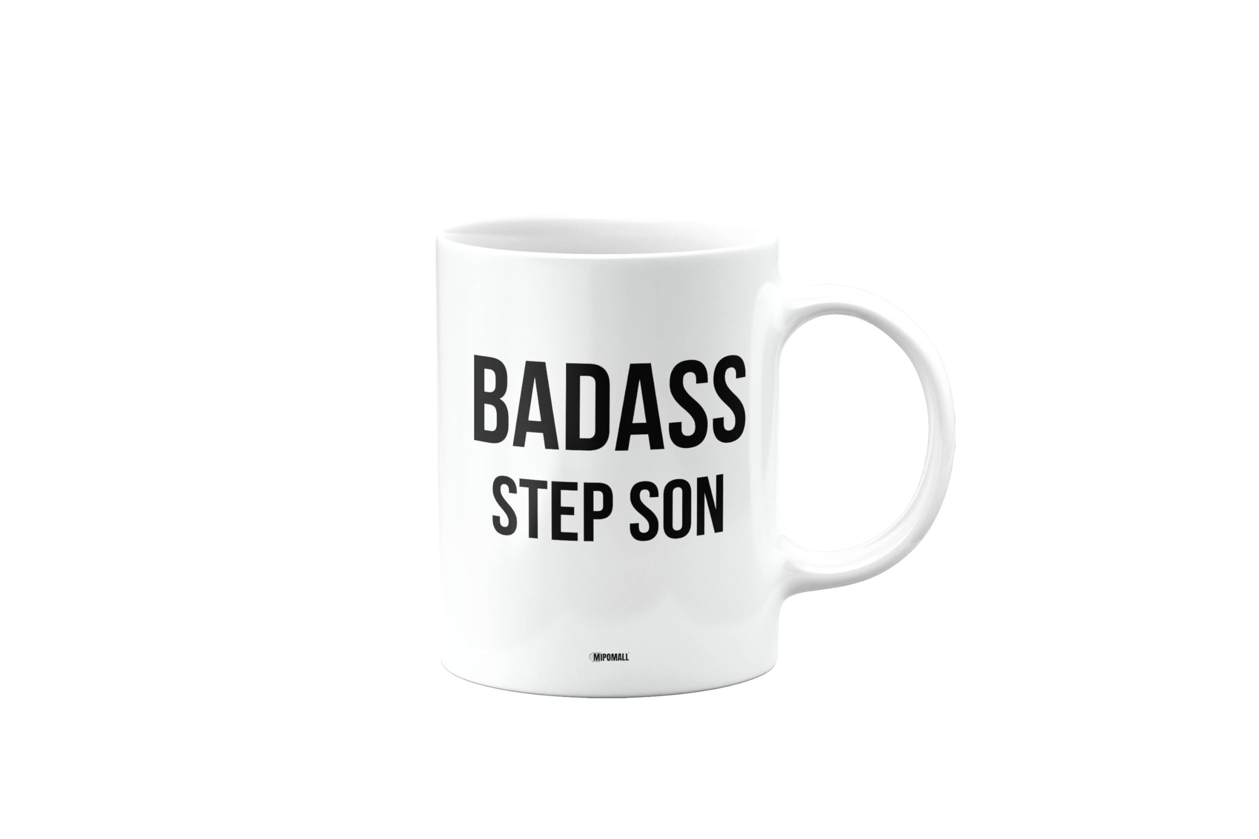 MIPOMALL Badass Step Son Mug, Funny Gifts, Joke, Silly, Gag Present, Birthday Cup, Secret Santa, Present for Christmas, mm-CA_223_169