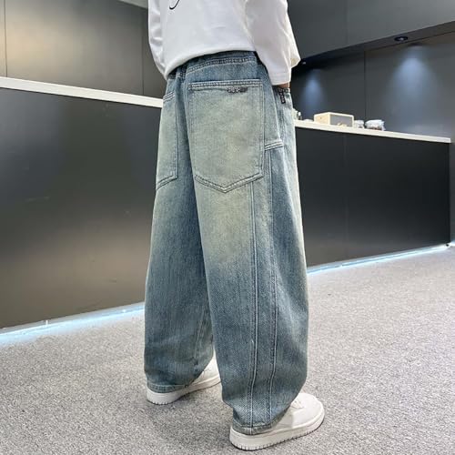 Jeans anchos para niños y adolescentes con diseño recto informal 3