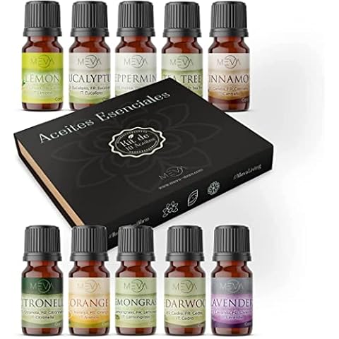 MEVA Kit de 10 Aceites Esenciales para Aromaterapia Cover