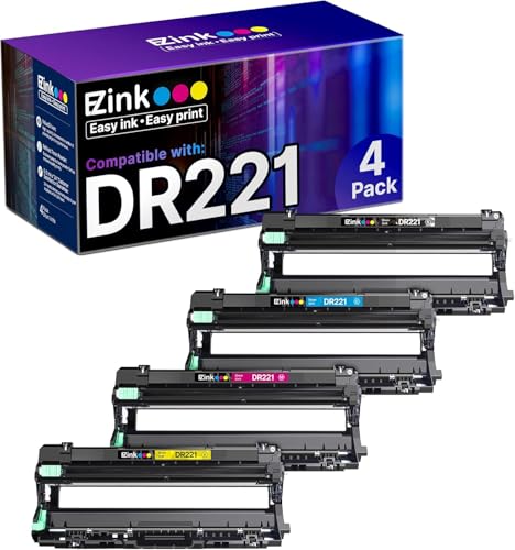 Image of E-Z Ink Remanufactured Drum Unit Replacement for Brother DR221 DR-221 DR221CL to use with HL-3140CW HL-3170CDW MFC-9130CW MFC-9330CDW Printer (1 Black, 1 Cyan, 1 Magenta, 1 Yellow) 4 Pack