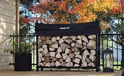 Woodhaven WR005 5 Foot Black - Made In The Usa - 1/4 Cord Plus Firewood Storage Log Rack With Seasoning Cover Combo Set thumb #2