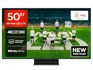 TCL 50C7K 50 Zoll QD-Mini LED Fernseher, 4K HDR Premium 2000, Smart Google TV mit 144Hz Motion Clarity Pro (Dolby Vision IQ & Atmos, HVA-Panel)