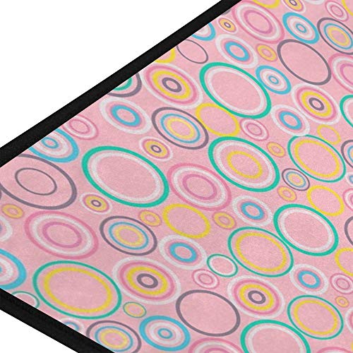 Tapis de sol doux antidérapant et lavable pour cuisine rose