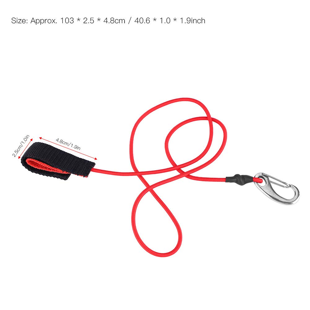 Kayak Paddle Leash, 189cm Elastic String Canottaggio Kayak Paddle Safety Rod Leash con moschettone per pagaiare(rosso