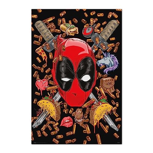 Grupo Erik Poster Marvel Deadpool - Poster Deadpool - Laminas decorativas 61x91,5cm a todo color | Posters para pared ideal decoración habitación Marvel regalos