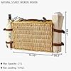 Multifunctional Wicker Picnic Basket Set for 2 Adults with Picnic Table and Blankets,Large Insulated Picnic Set with Wine Pouch and Full Tablewares for Camping Outdoor Couples Natural Beach Wedding