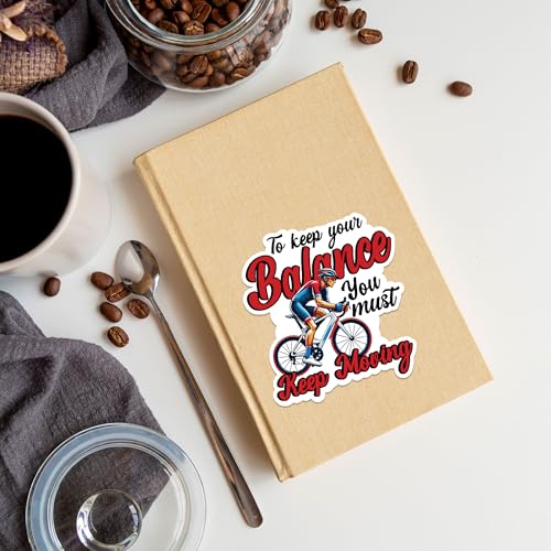 Image of Cycling Sticker 8 Pcs (Large Size) Vinyl Stickers Laptop Waterproof Decal for Car Bumper Water Bottle Notebook Luggage Window Birthday Decorations - Size 4 Inches