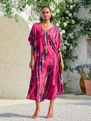 Image of Kaftan Dresses for Women Plus Size Bathing Suit Cover up Caftan Maxi Beach Dresses
