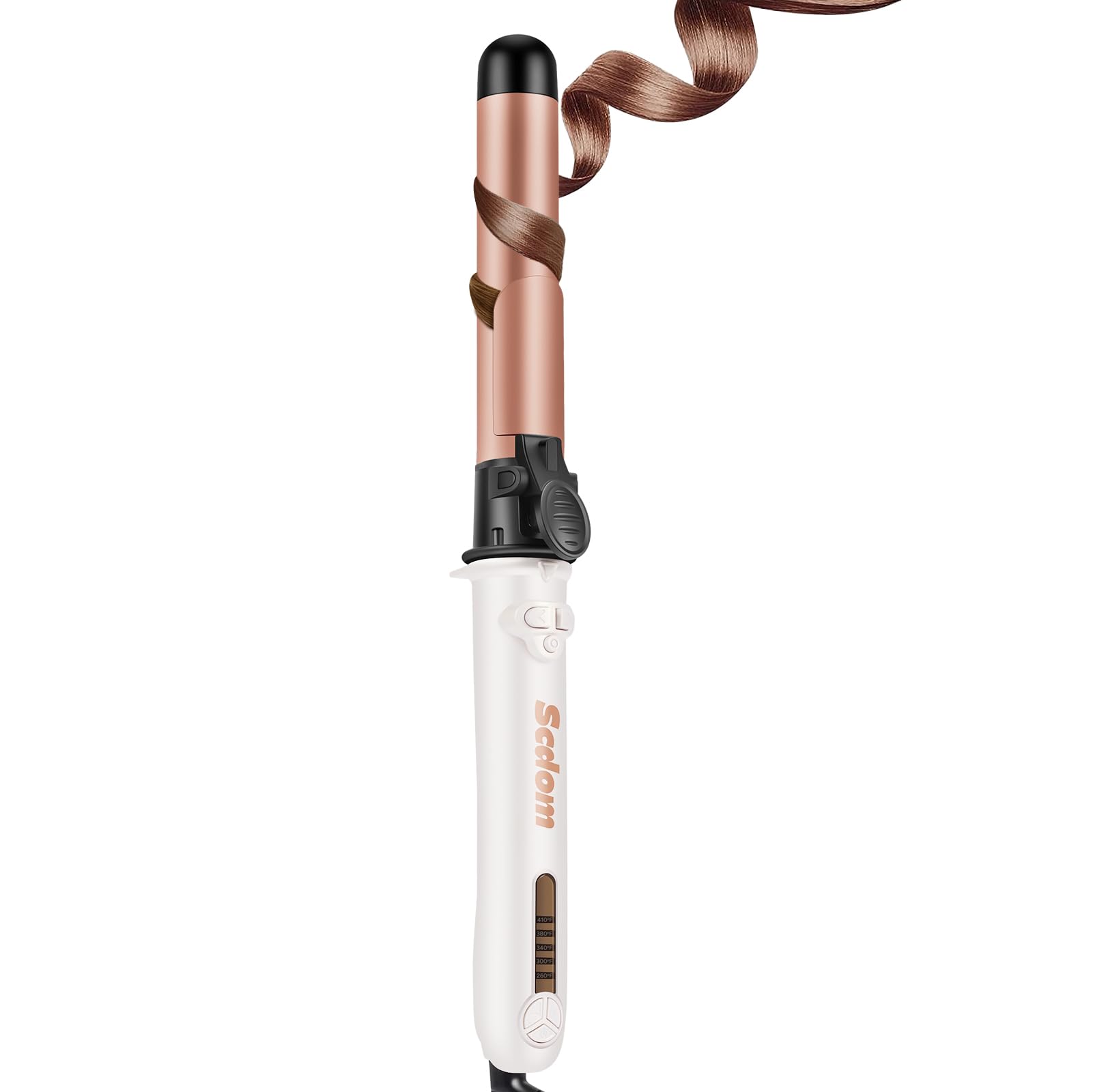 Rizador de Pelo Automático, Rizador Automático con Abrazadera, 5 Configuraciones de Calor Cable Eléctrico Giratorio de 360°, Rizador de pelo Giratorio Automático Función de Reinicio Automático (32MM)