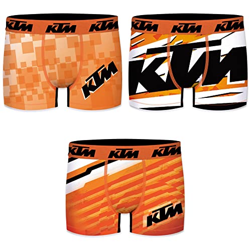 KTM by Freegun Boxershorts für Herren Unterwäsche Polyester Pant Mens Boxer 3 er Pack Bekleidungsgröße:XXL Modelle:Set 1