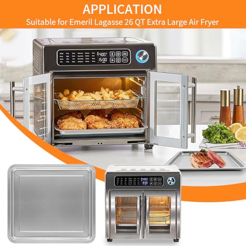 Conjunto de Repuestos para Freidora GXF para Emeril Lagasse 26 QT Extra Grande, Placa de Freidora de Acero Inoxidable, Reemplazo de Bandeja y Pata de Cocción miniatura 2