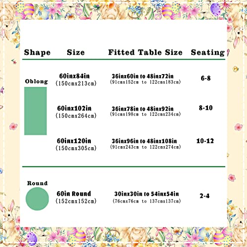 Virtumob Easter Rectangle Tablecloth 60X120 Inch Spring Floral And Bunny Table Cloths Spill Proof Wrinkle Table Cloth For Kitchen Dining Decoration Holiday Parties #TOP5