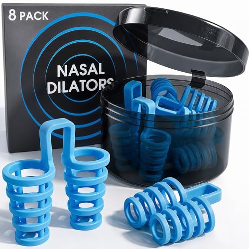 Nasal Dilators Cones for Sleeping & Breathing (8 Pairs 4 Sizes) Flexible EVA Internal Nose Vents to Open Nostrils Nasal Airflow Deviated Septum Sinus & Snoring Relief Device for Nasal Snorers
