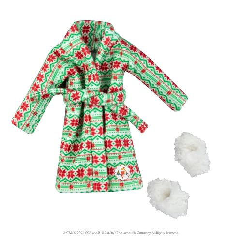 The Elf on the Shelf Claus Couture Snuggly Robe and Slippers Set – Cozy Holiday Outfit for Your Scout Elf - Includes Festive Christmas Robe and Slippers - Elf Ideas (Scout Elf Not Included)3