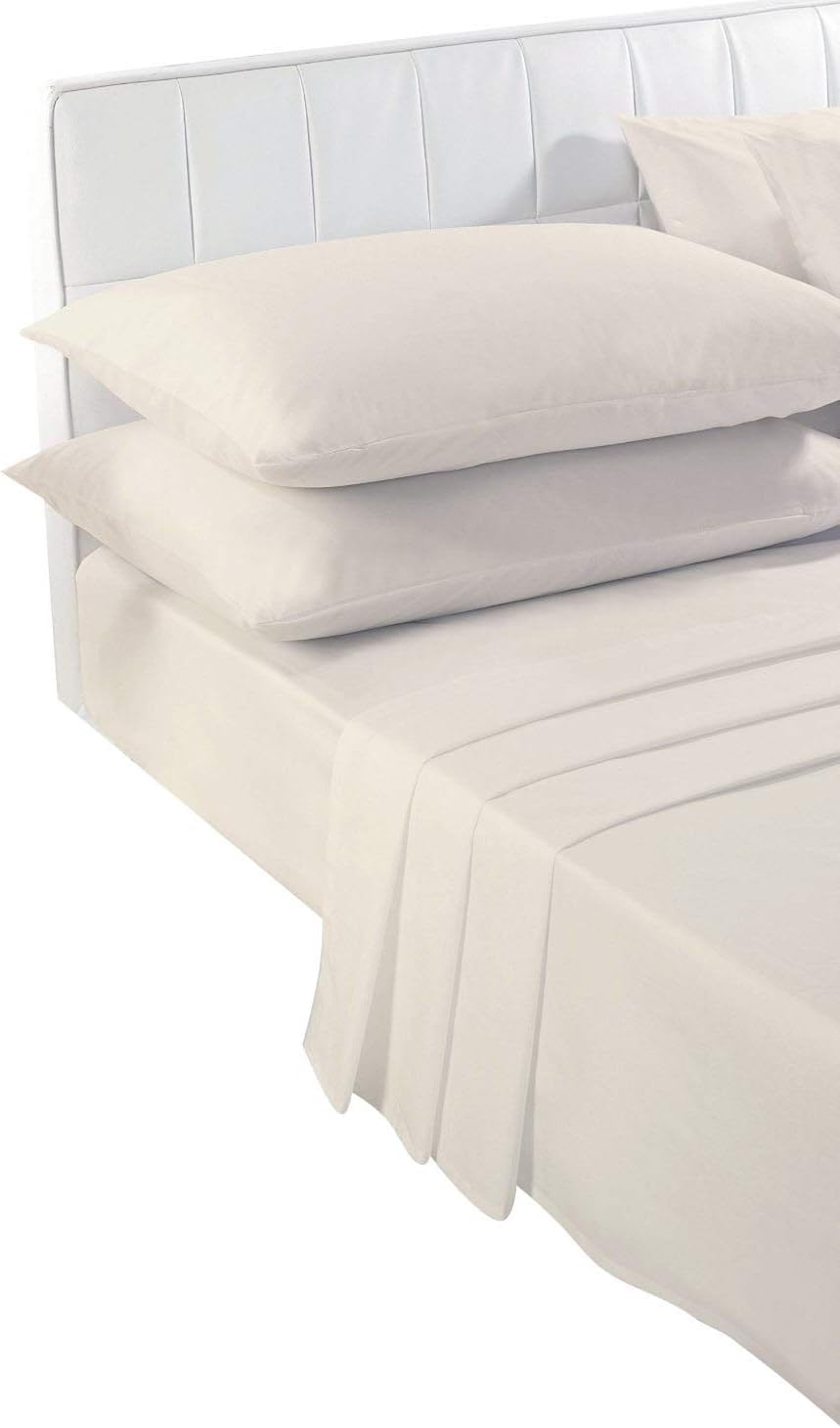 HaloTradeUK PolyCotton Pillowcases, 50x75cm, Housewife Style with Envelope Closure, Multiple Colours, Super Soft Breathable (2, Cream)