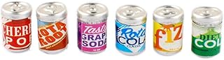 NWFashion Miniature Steel Soda Cans, Dollhouse Party Home Decor (6pcs)