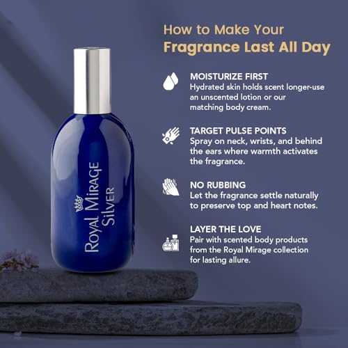 Image of Royal Mirage Silver Eau De Cologne | All-Day Freshness | Perfume for Man & Woman | Timeless Sophistication | Long-Lasting Fragrance | Citrus, Floral & Woody Notes | Affordable Luxury | 120ml