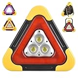 Yagerod 3-In-1 Solar Warndreieck, LED-Notdreieck, Solardreiecklichter für Straßensicherheit, Car Hazard Sign, Night Repair, Road Side Safety Warning for Driving(M)
