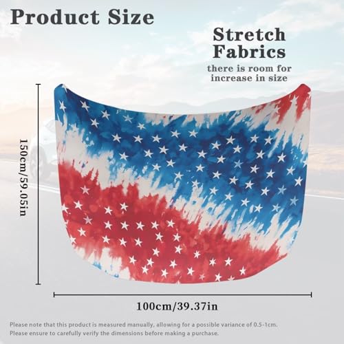 Image of American Flag Automotive Vehicle Hood Cover Flag Elastic Washable Vehicle Front Engine Hood Cover Wrap Car Accessories Compatible with Sedan SUV Trucks