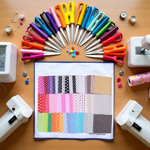 Image of 50Pcs 4 inch x 4 inch Top Cotton Craft Fabric Bundle Squares Patchwork DIY Sewing Scrapbooking Quilting Floral Dot Pattern Artcraft Polka Dot (10cm x 10cm)