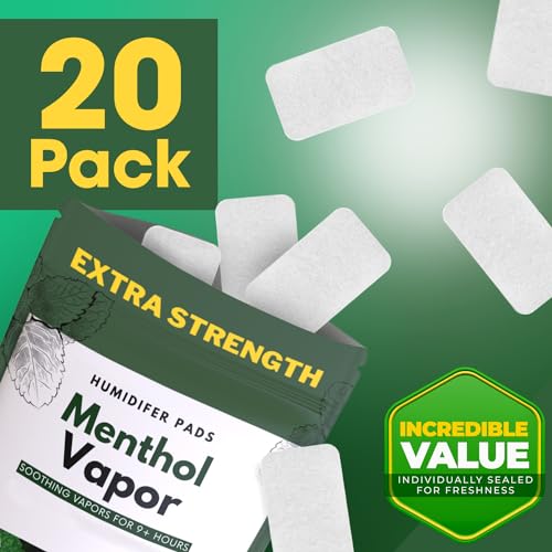 Extra Strength [20 Pack] Menthol Eucalyptus Humidifier Pads - Universal Vapor Pads for All Vks, Crane, Other Models - Vapopads Replacement - Natural Waterless Vaporizers Pads - Cold/Flu Symptoms - Thumbnail 4