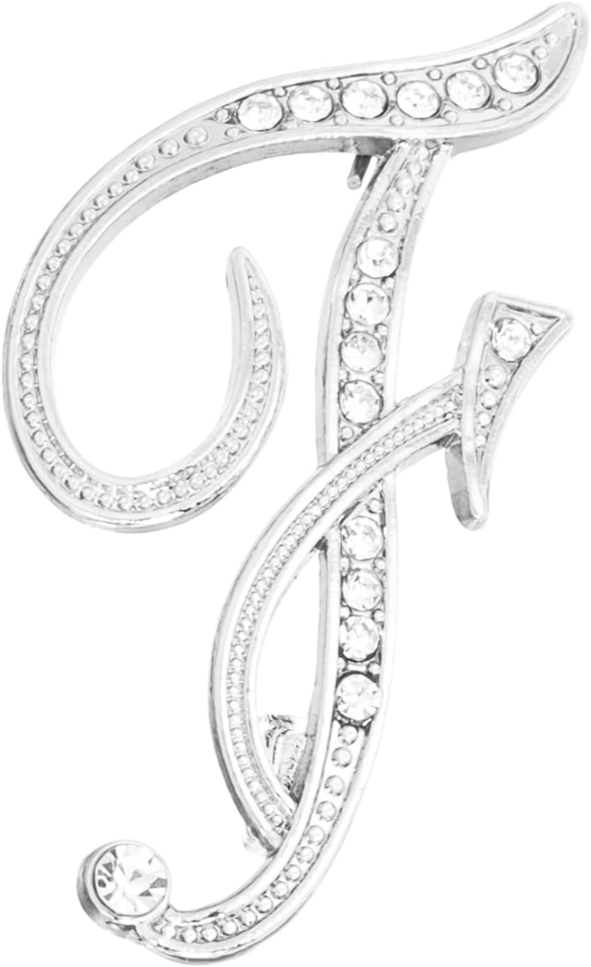 PATIKIL Letter Brooch Pins, Initial Rhinestone Broaches Metal Crystal Alphabet Lapel Pin for Women Jewelry Gift Suit