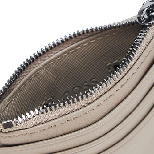 BOSS Icon Logo Zip Card Case, cream, PCE.4