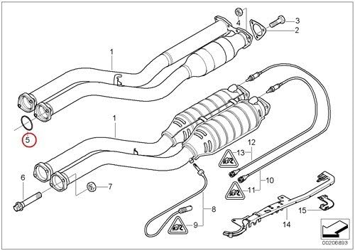 2 X BMW Genuine Exhaust Seal Ring - Manifold to Front Exhaust Pipe E46 E85 E86 E M3 Z4 M3.2 Z4 M3.2 M3 M3 M3 M3 M3 M3 Z3 M3.2