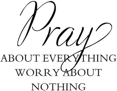 Wall Stickers- Pray About Everything Worry About Nothing- Inspirational Words Letters Wall Decoration...