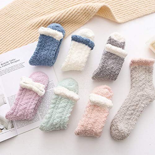 Sock,Womens Winter Coral Fuzzy Slipper Socks Cable Knit Warm Hosiery2