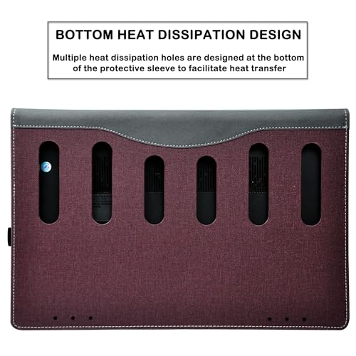 Funda para portátil Lenovo 14 pulgadas PU cuero burdeos miniatura 3