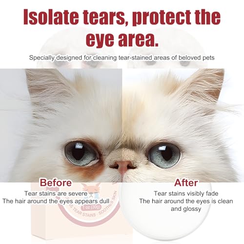 Asitanie 2 Stück Tränensteinentferner Hund Augenpflege für Hunde mit 2 Profi-Bürste Sanfte & Effektive Augenpflege für Haustier Reinigt Sanft und Stellt die Strahlenden Augen Wieder Her