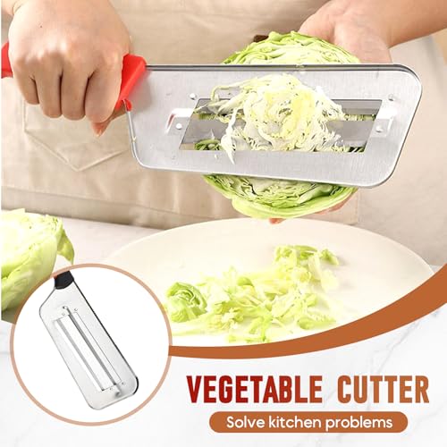 Multifunctional Vegetable Cutter, 2025 New Stainless Steel Double-layer Slicer, Cabbage Slicer Shredder, Stainless Steel Vegetable Cutter, 3 in 1 Cabbage Slicers, Shredder, and Dicer (1, Black Red)