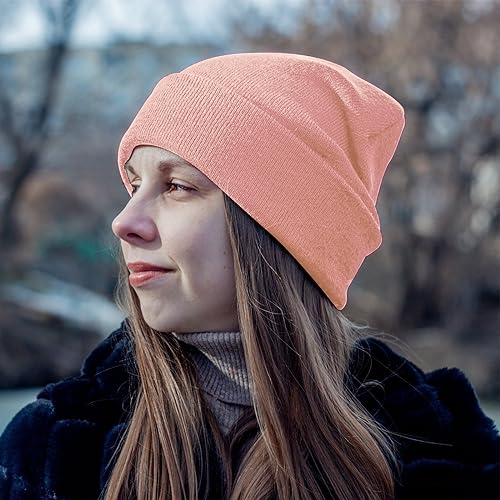 Image of ZOORON 1&2 Packs Beanie for Men Women Men's Beanie Hat Acrylic Knit Cuff Beanie Cap Slouchy Knit Skull Cap Warm Winter hat