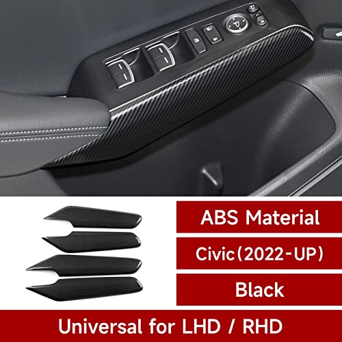 Image of for 2022 2023 2024 2025 2026 Honda Civic 11th Gen Accessories Inner Door Handle Protective Cover Decals ABS Carbon Fiber Stickers