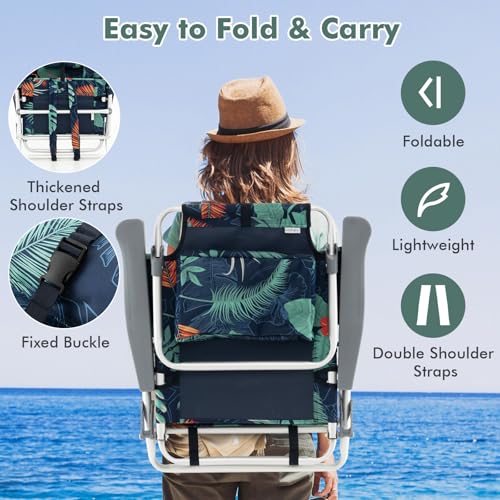 Image of Tangkula Set of 4 Backpack Beach Chair for Camping Beach Picnic