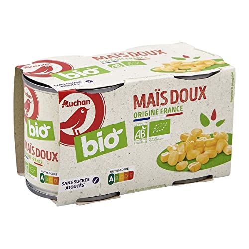 AUCHAN Maïs doux sans sucres ajoutés bio 280 g