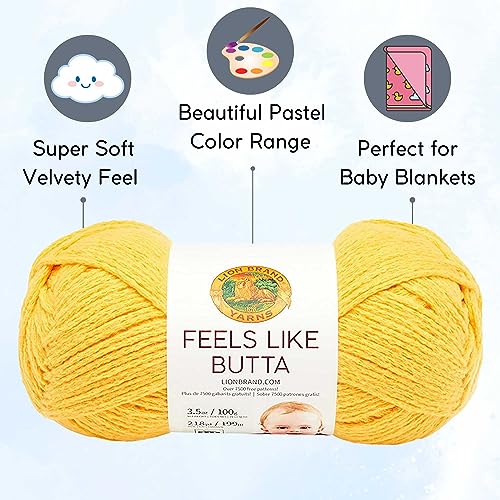 Image of Lion Brand Yarn Feels Like Butta 215-157 Yellow