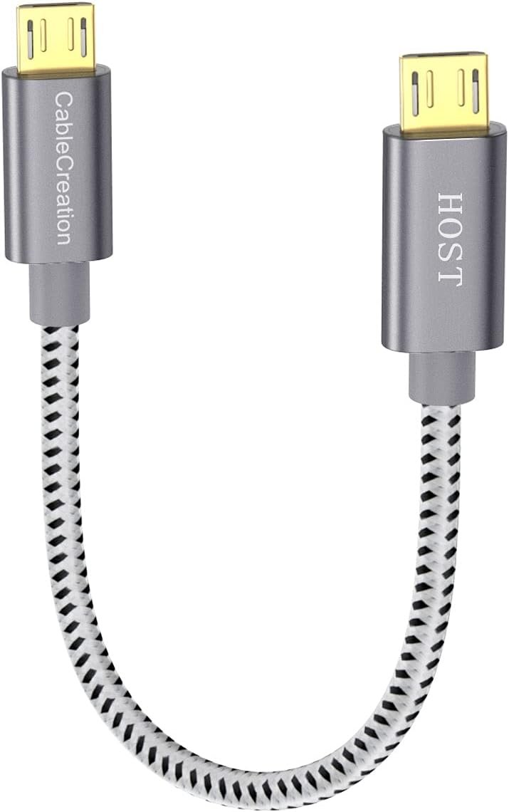 CableCreation Micro USB Male to Micro USB Male OTG Cable (compatible DJI remote), Short USB OTG Mobile Device Adapter, 0.2 Meter/Black ... CC0756