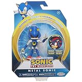 Sonic The Hedgehog Collectible Metal Sonic 4" Bendable Flexible Action Figure with Bendable Limbs &