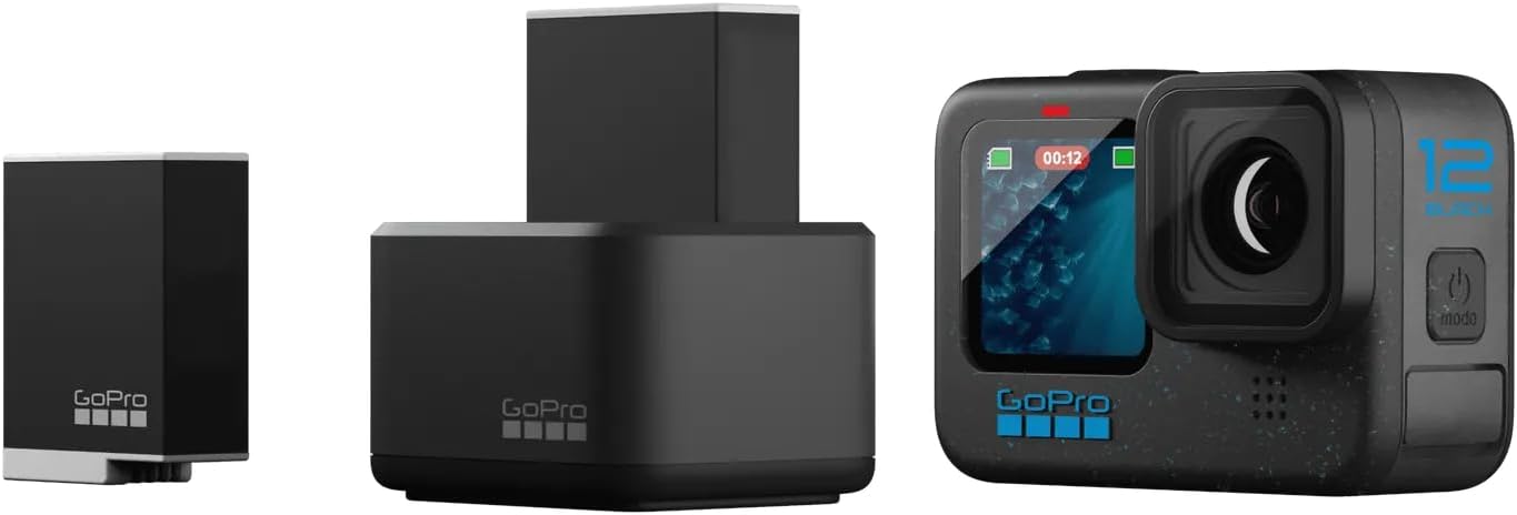 GoPro Dual Battery Charger + 2 Enduro Batteries (HERO12 Black/HERO11 Black/HERO10 Black/HERO9 Black) - Official GoPro Accessory