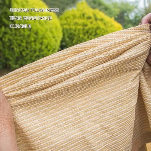 Beige Shade Netting 95% Sunblock Breathable Shade Cloth 2x8m (6.6x26.2ft) Privacy Mesh Tarp with Grommets for Greenhouse Pergola & Outdoor Use