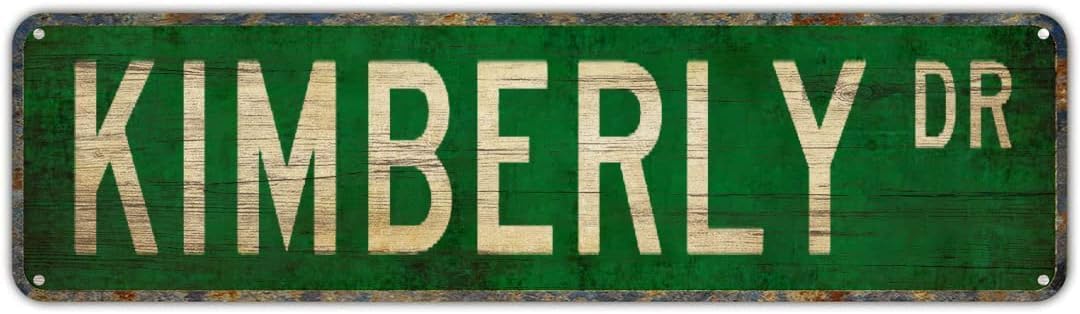 Vintage Metal Tin Sign Kimberly Drive Street Sign, Retro Wall Decor for Home, Bar, Garage, Cafe, Man Cave, Personalized Decor, Bedroom, Rustic Wall Art for Indoor and Outdoor Decoration, 4x16 Inch