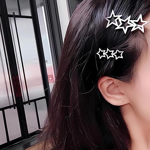 Nvnuxgp 20 Pcs 1.2 Inch Hair Accessories For Women & Girls - Silver Star Snap Barrettes thumb #2
