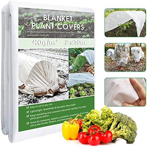 Apragaz Garden Fleece, 40gsm Reusable Horticultural Fleece, Garden Fleece Plant Protection Roll for Frost and Insect, Plant Protection, Birds Protection (2m*10m)