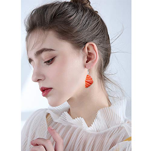 Damleng 6 Pairs Handmade Simulation Food Croissant French Bread Toast Dangle Drop Earrings Cute Unique Baguette Earrings Set For Women Girls Jewelry (Yellow) #TOP5